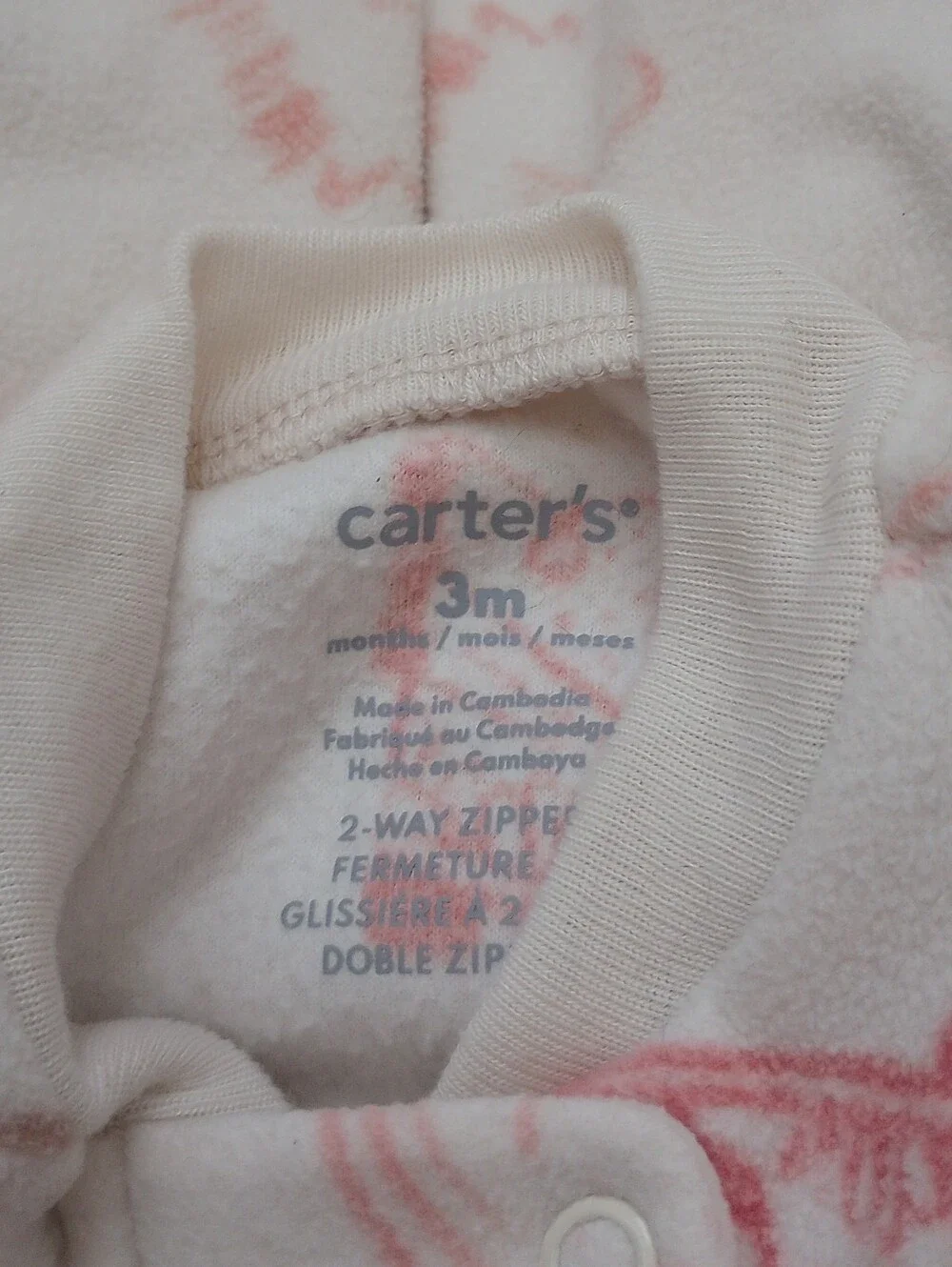 Carter's Western Horses Cactus Cowgirl Boots Footies White & Pink 3 Months